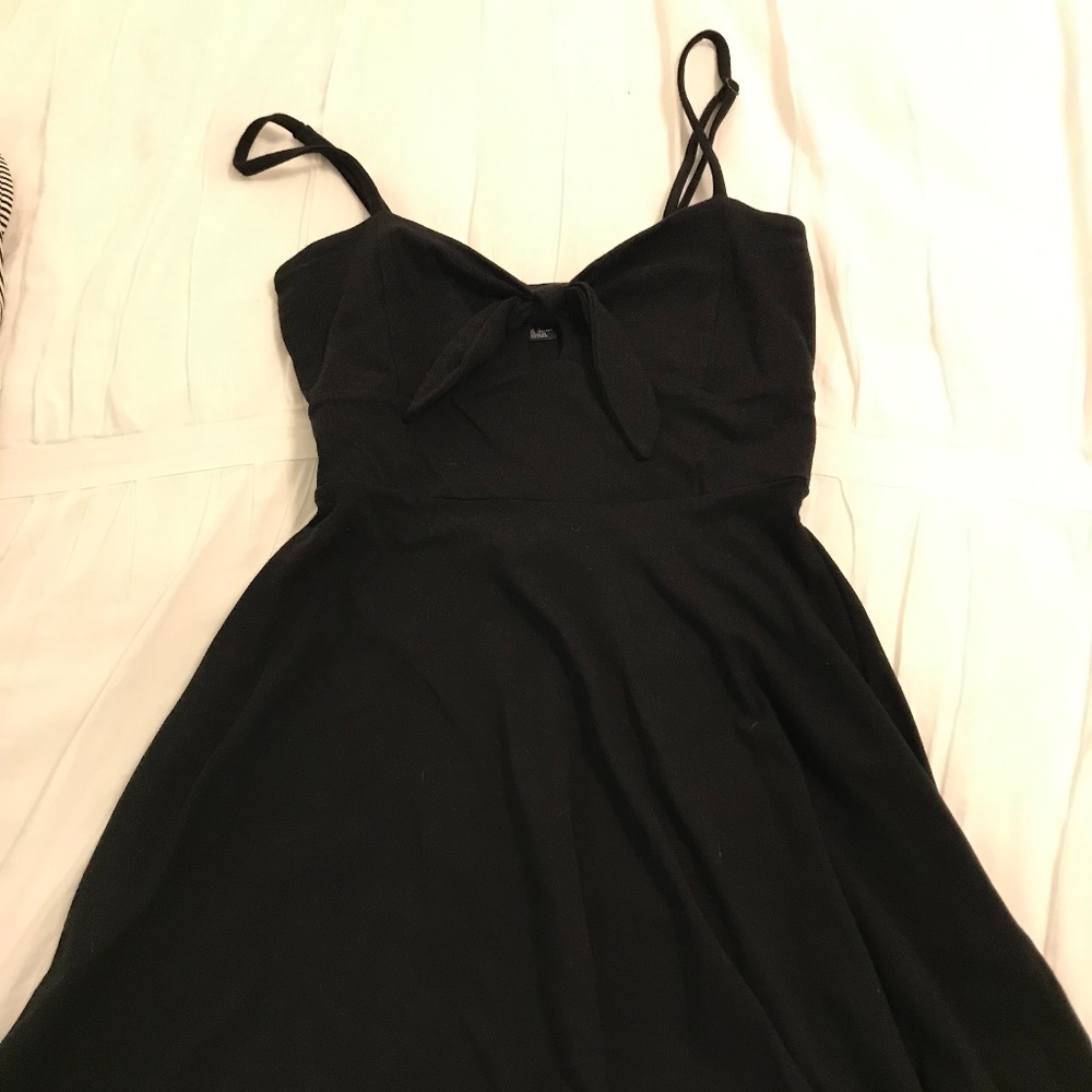 Short Black Dress with Tie